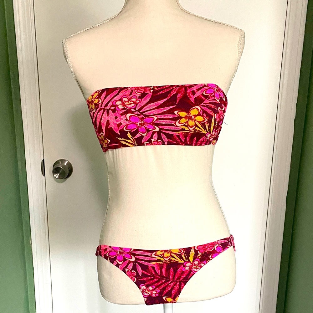 Tropical, pink two-piece swimsuit from Xhilaration. Size XS.
